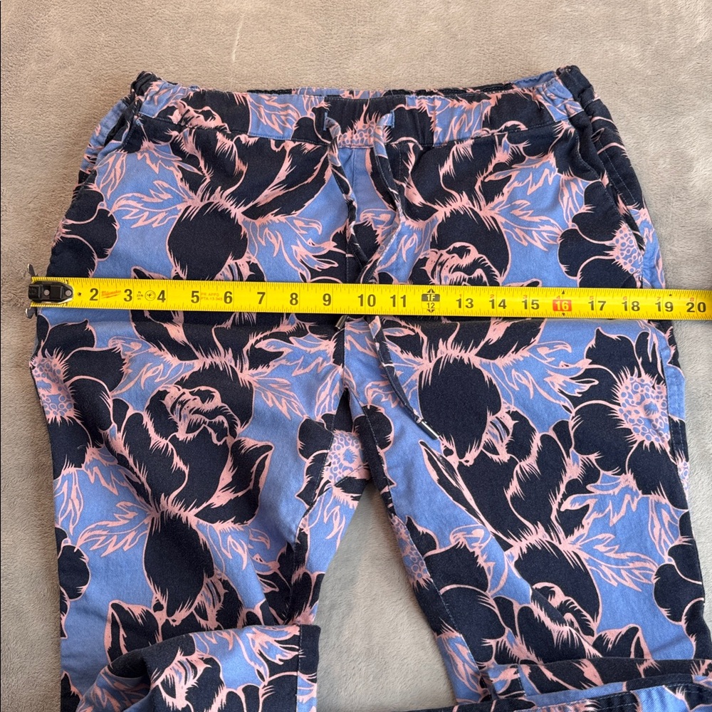 Wildfang The Essential Drawstring Pant Blooming Floral Blue Size Small - Picture 14 of 16